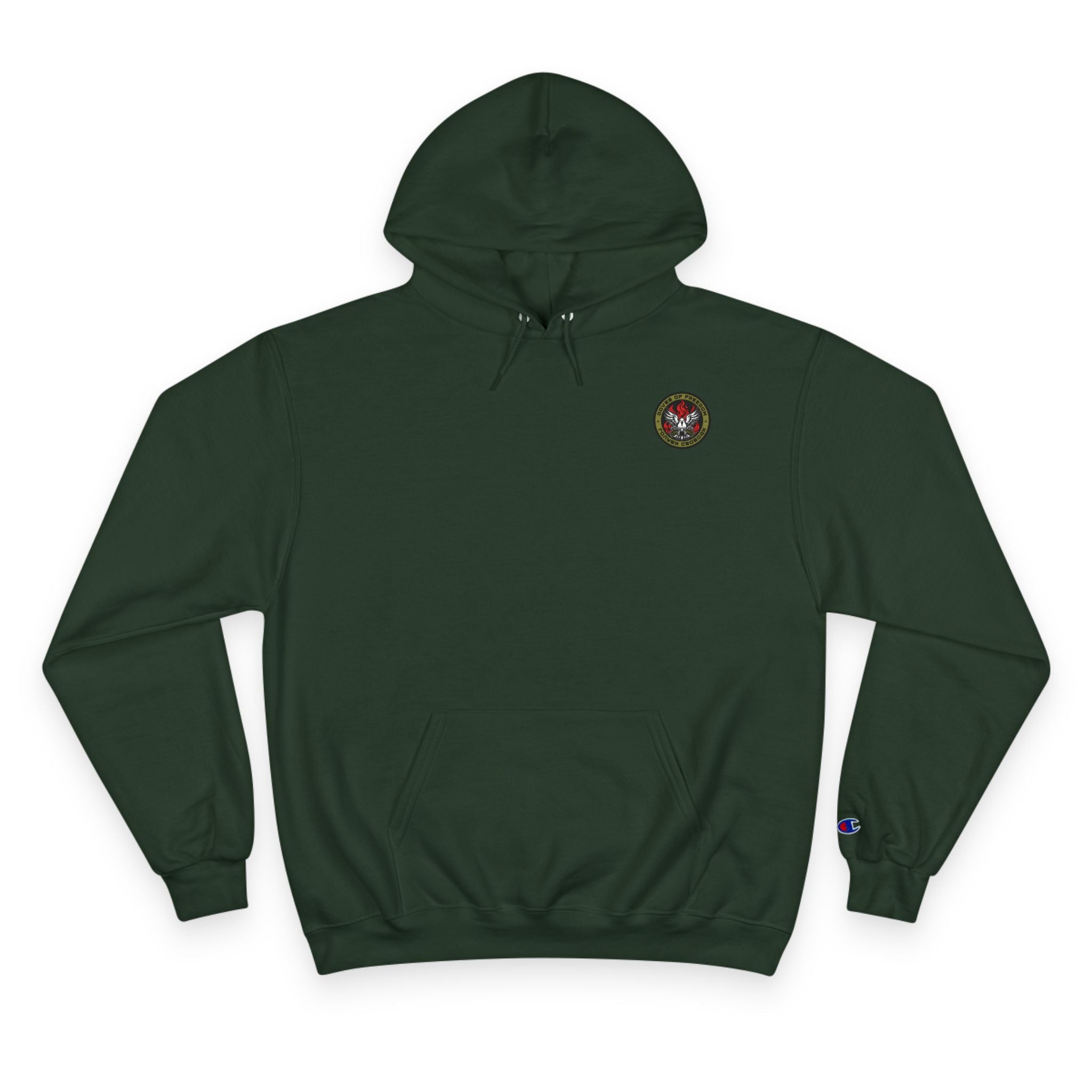 Champion x Doves Of Freedom Hoodie, Warm, Cozy, Dark Green