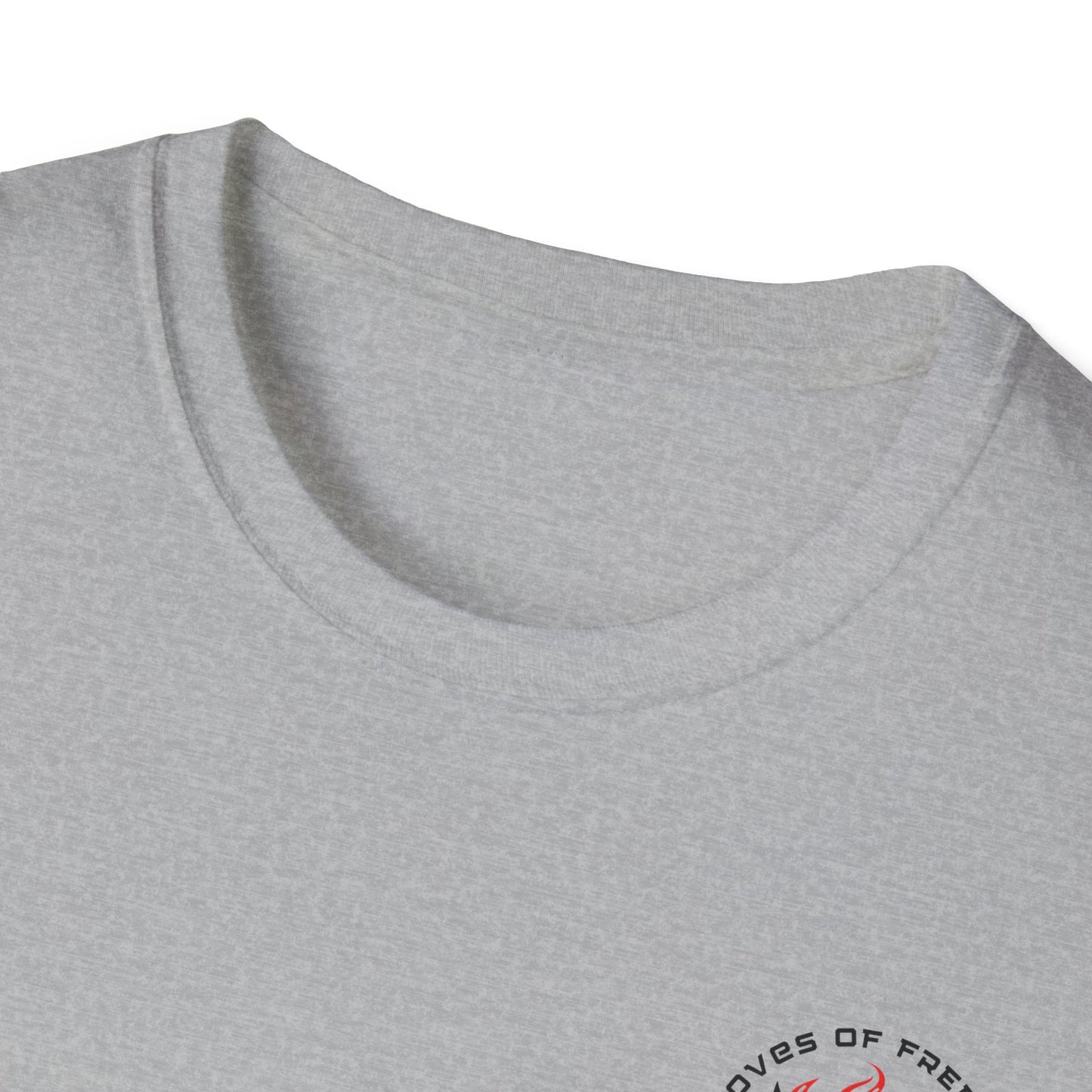 Unisex Tee ''Doves Of Freedom'' DoF Logo Text: Black