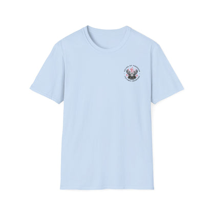 Unisex Tee ''Doves Of Freedom'' DoF Logo Text: Black