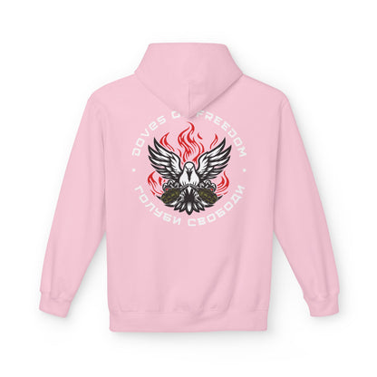 Unisex Hoodie '' Doves Of Freedom" Logo Text: White