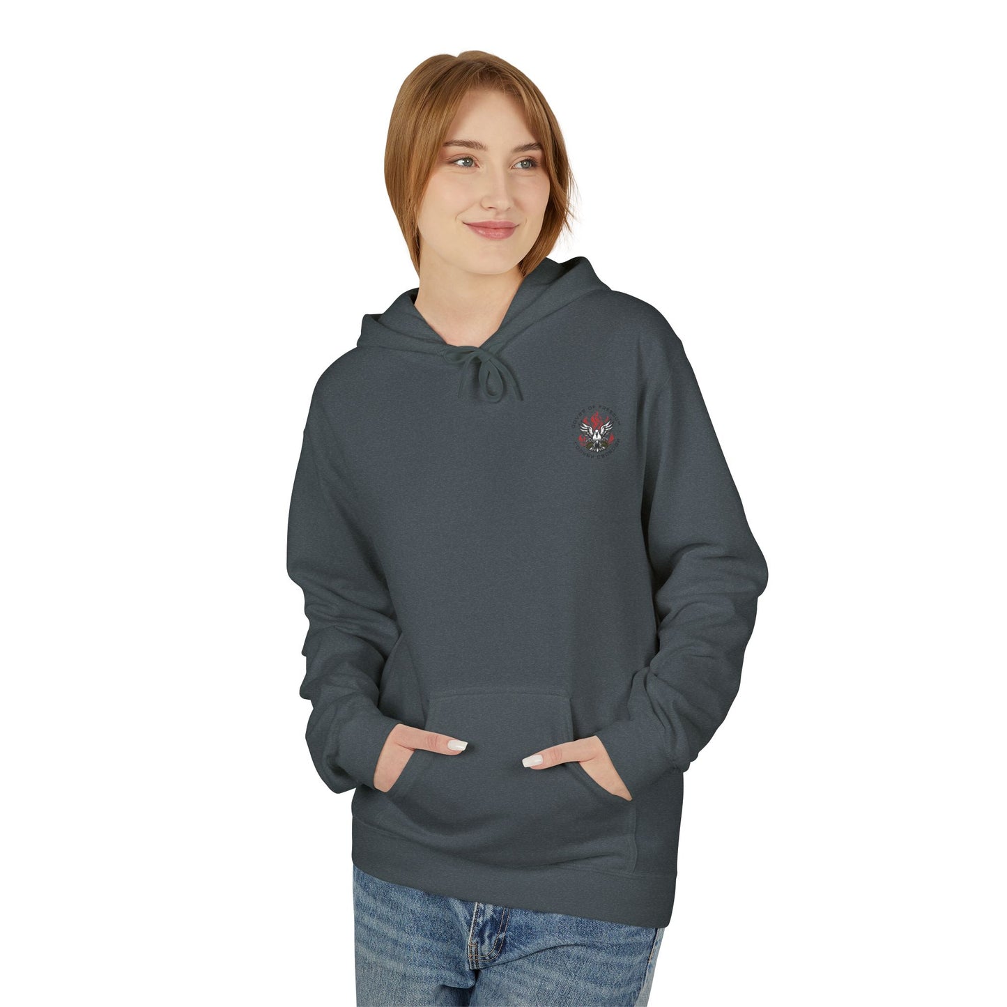 Unisex Hoodie 'Doves Of Freedom'' Text of Logo: Black