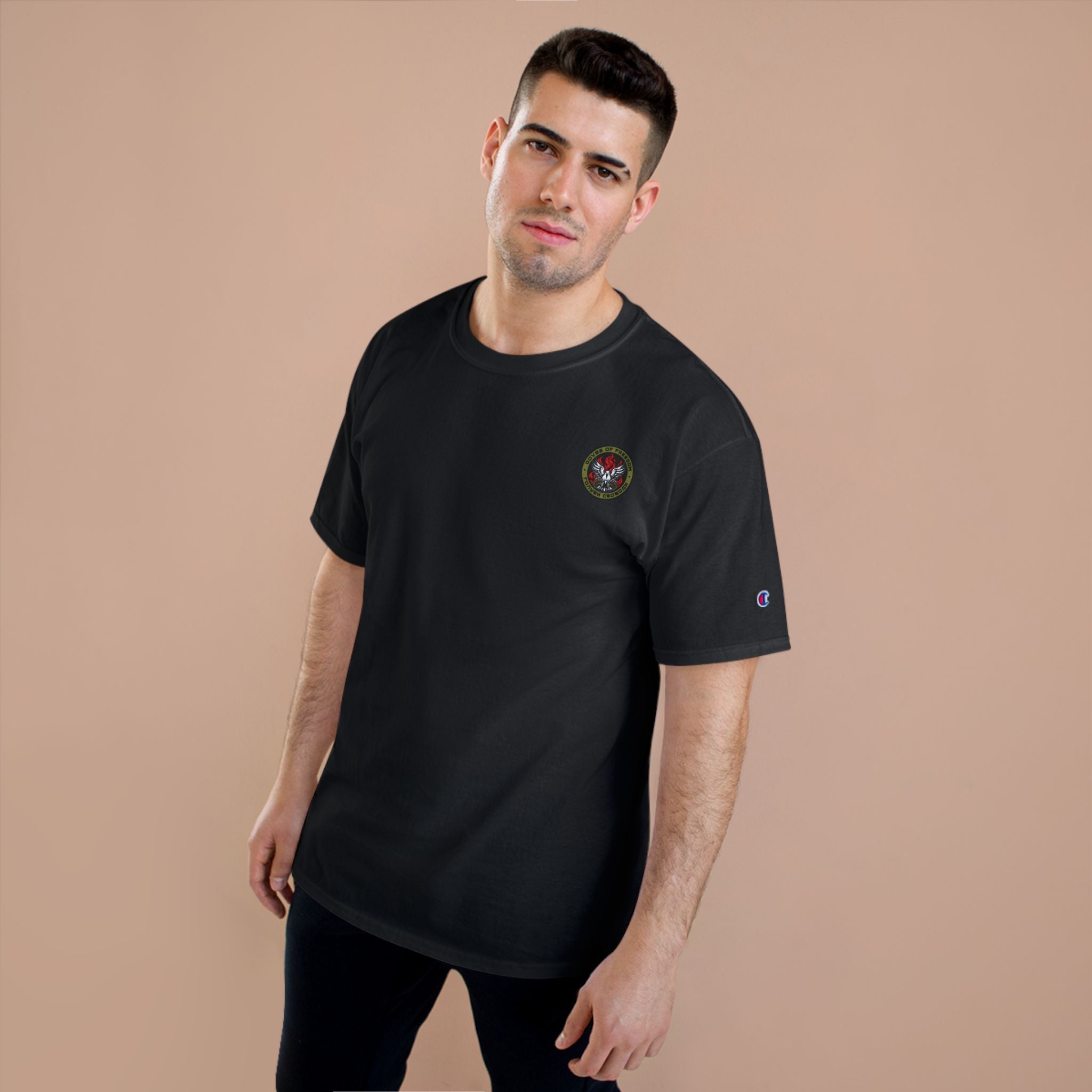Champion x Doves Of Freedom Tee, Casual Wear, Black