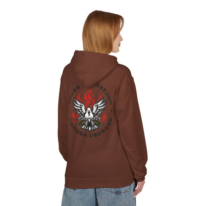 Unisex Hoodie 'Doves Of Freedom'' Text of Logo: Black