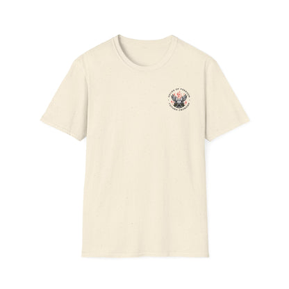 Unisex Tee ''Doves Of Freedom'' DoF Logo Text: Black