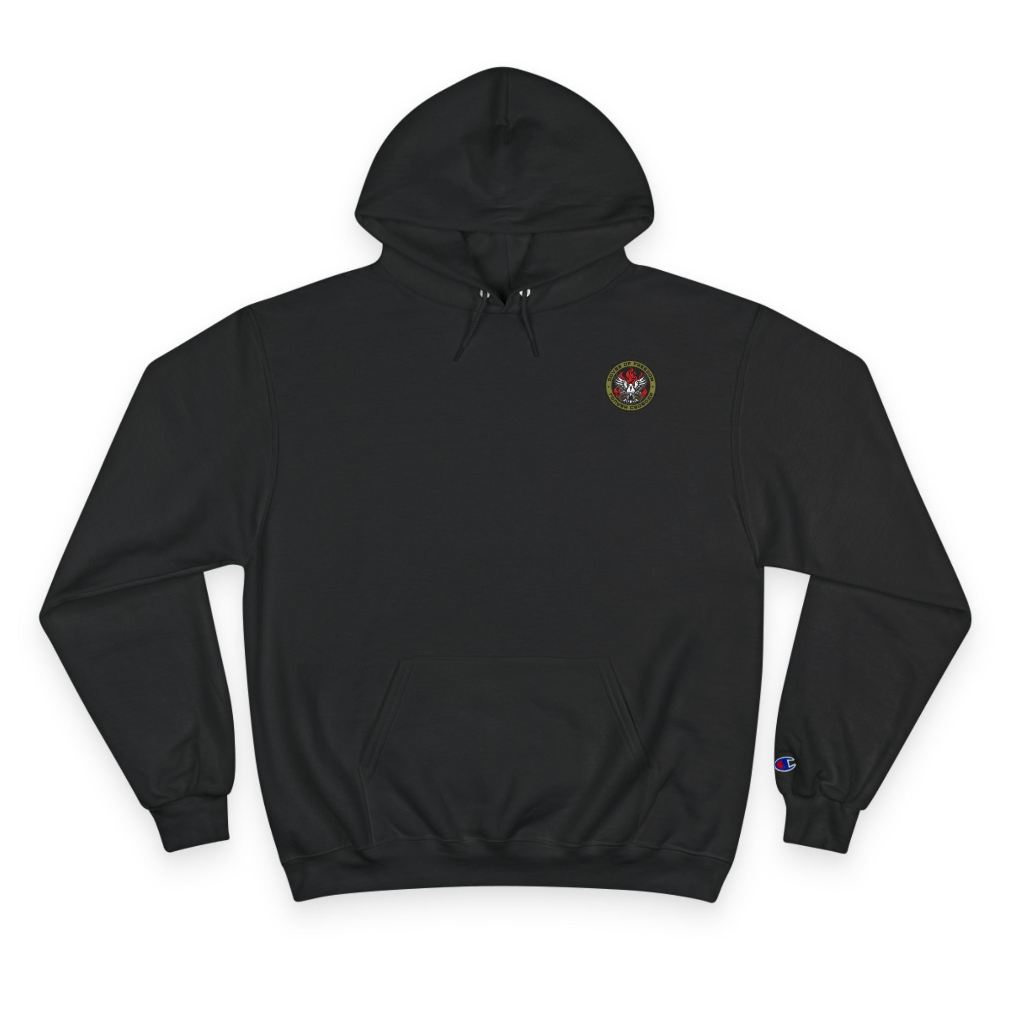 Champion x Doves Of Freedom Hoodie, Warm, Cozy, Black
