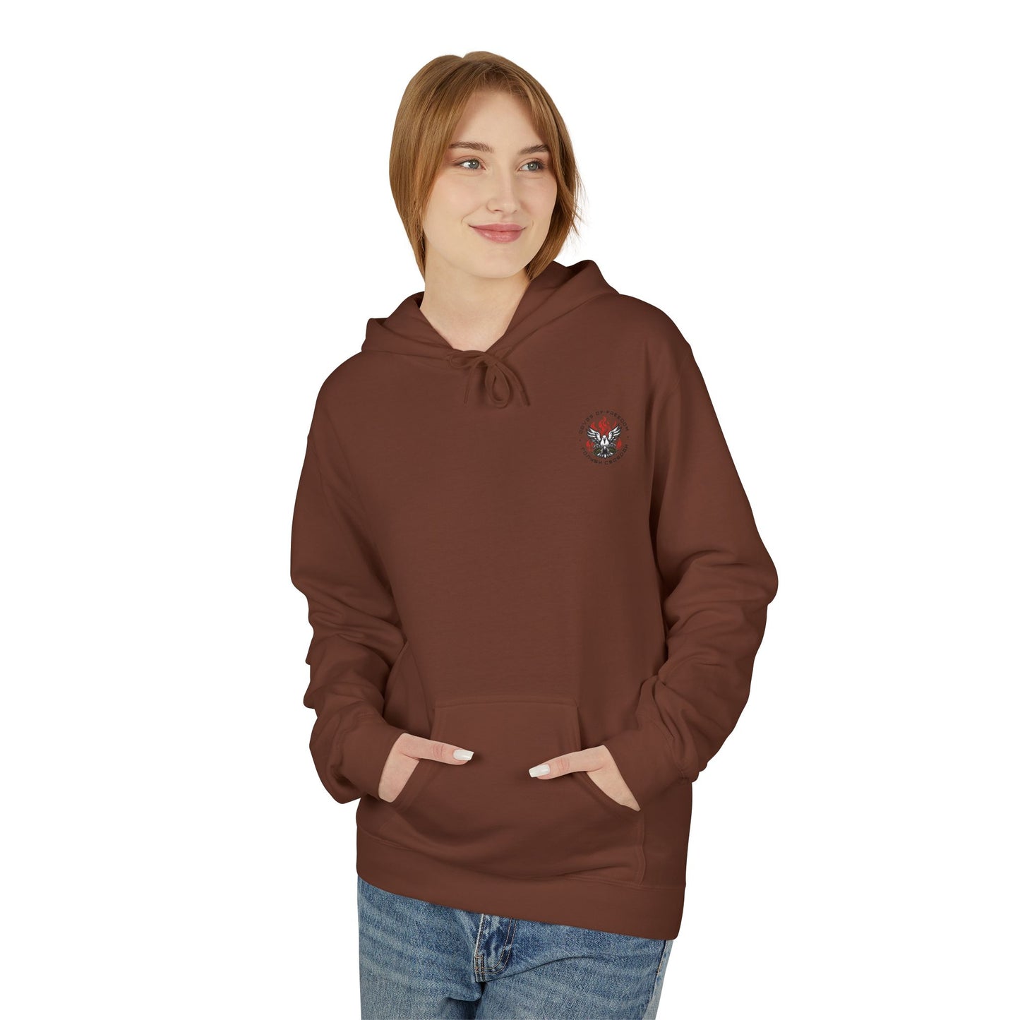 Unisex Hoodie 'Doves Of Freedom'' Text of Logo: Black