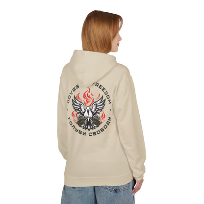 Unisex Hoodie 'Doves Of Freedom'' Text of Logo: Black