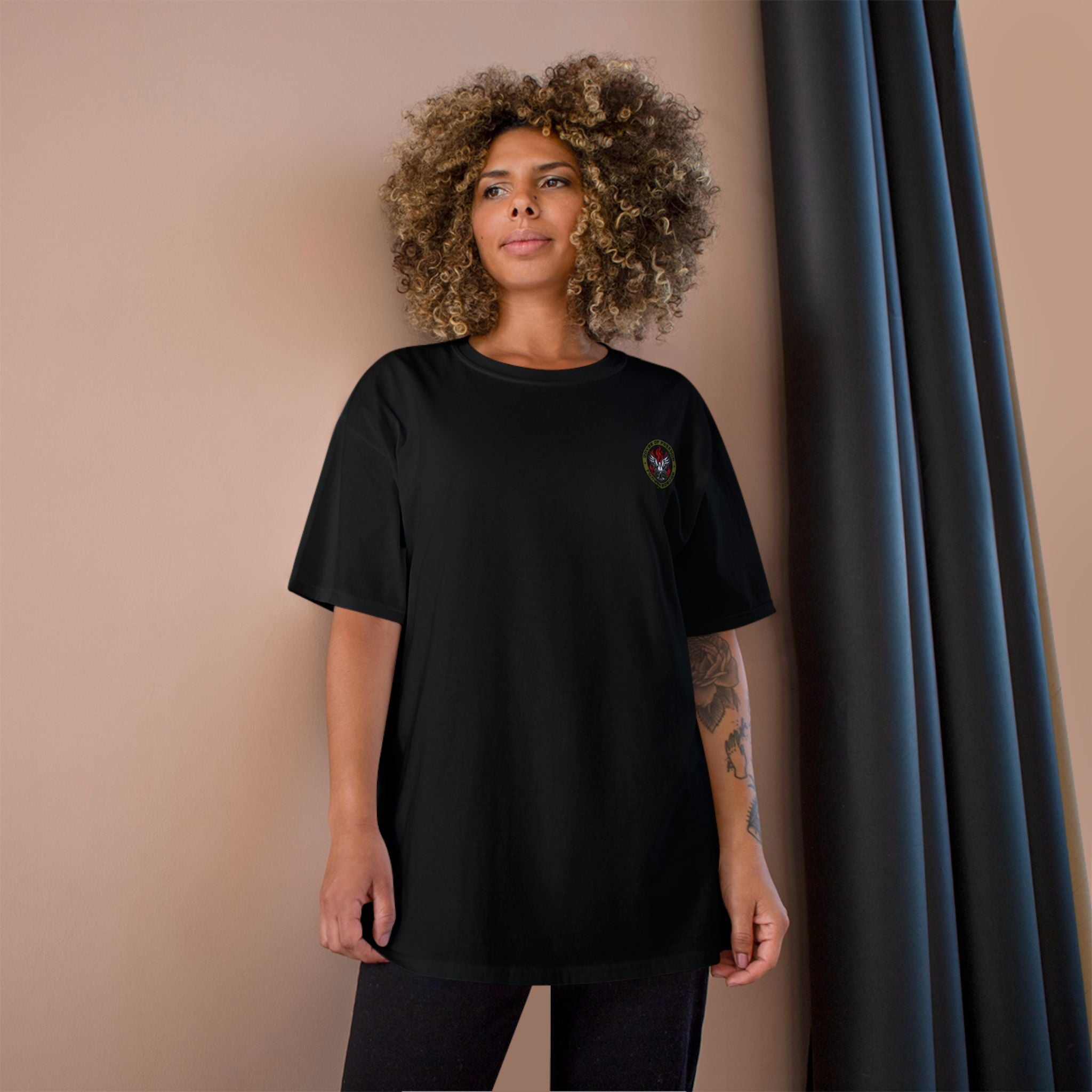 Champion x Doves Of Freedom Tee, Casual Wear, Black