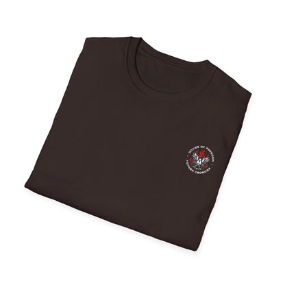 Unisex Tee ''Doves Of Freedom'' DoF Logo text: White