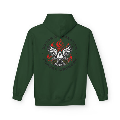 Unisex Hoodie 'Doves Of Freedom'' Text of Logo: Black