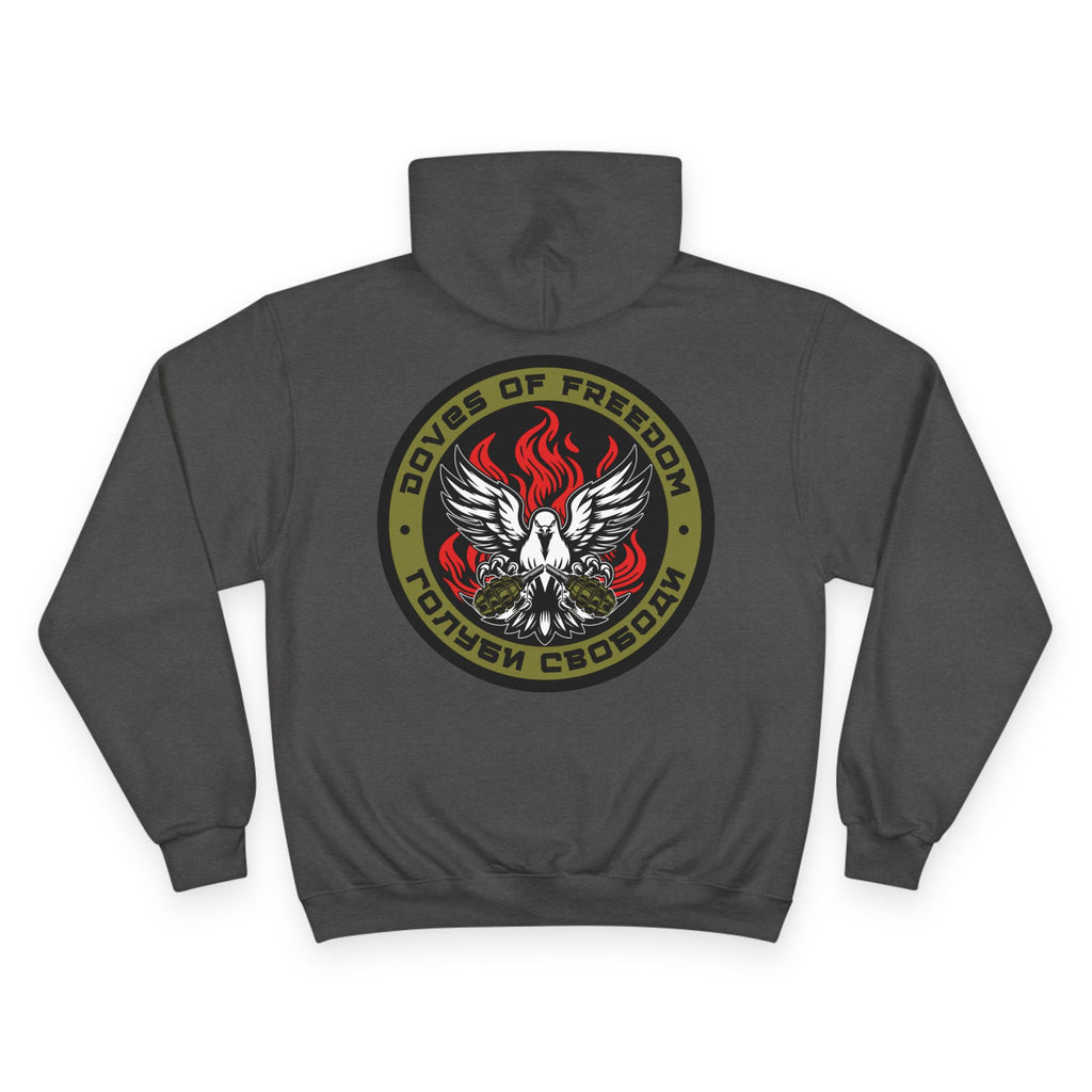 Champion x Doves Of Freedom Hoodie, Warm, Cozy, Graphite Grey