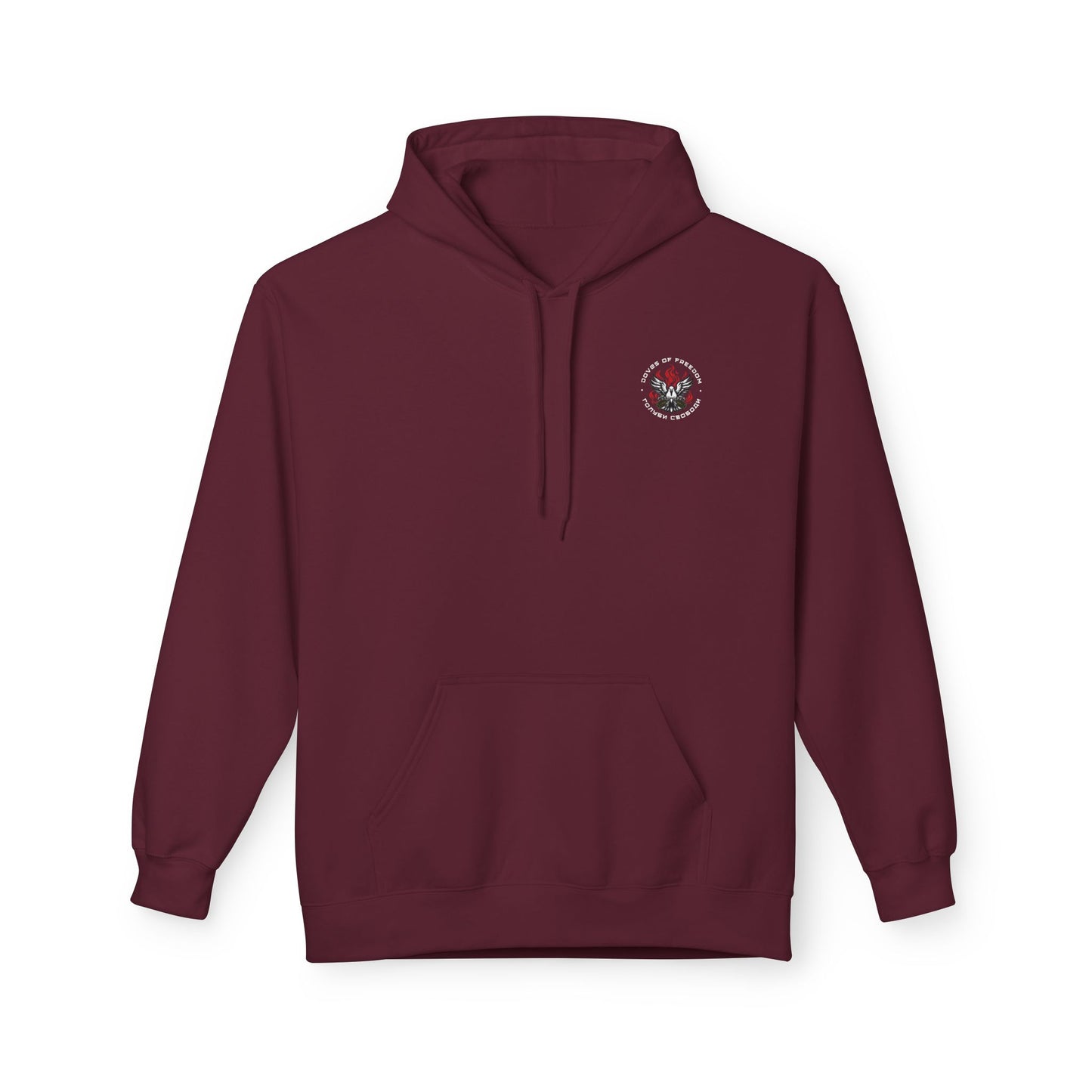 Unisex Hoodie '' Doves Of Freedom" Logo Text: White
