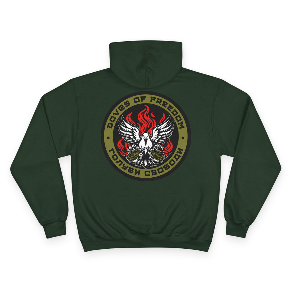 Champion x Doves Of Freedom Hoodie, Warm, Cozy, Dark Green