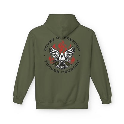 Unisex Hoodie 'Doves Of Freedom'' Text of Logo: Black