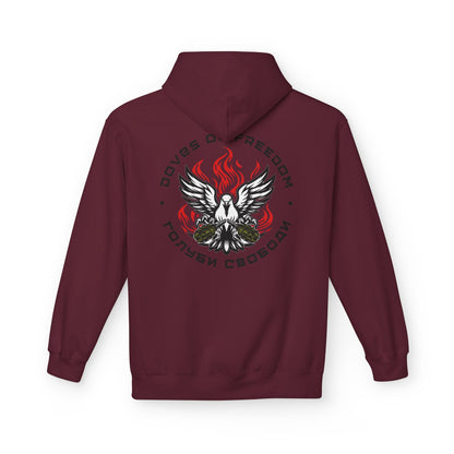 Unisex Hoodie 'Doves Of Freedom'' Text of Logo: Black