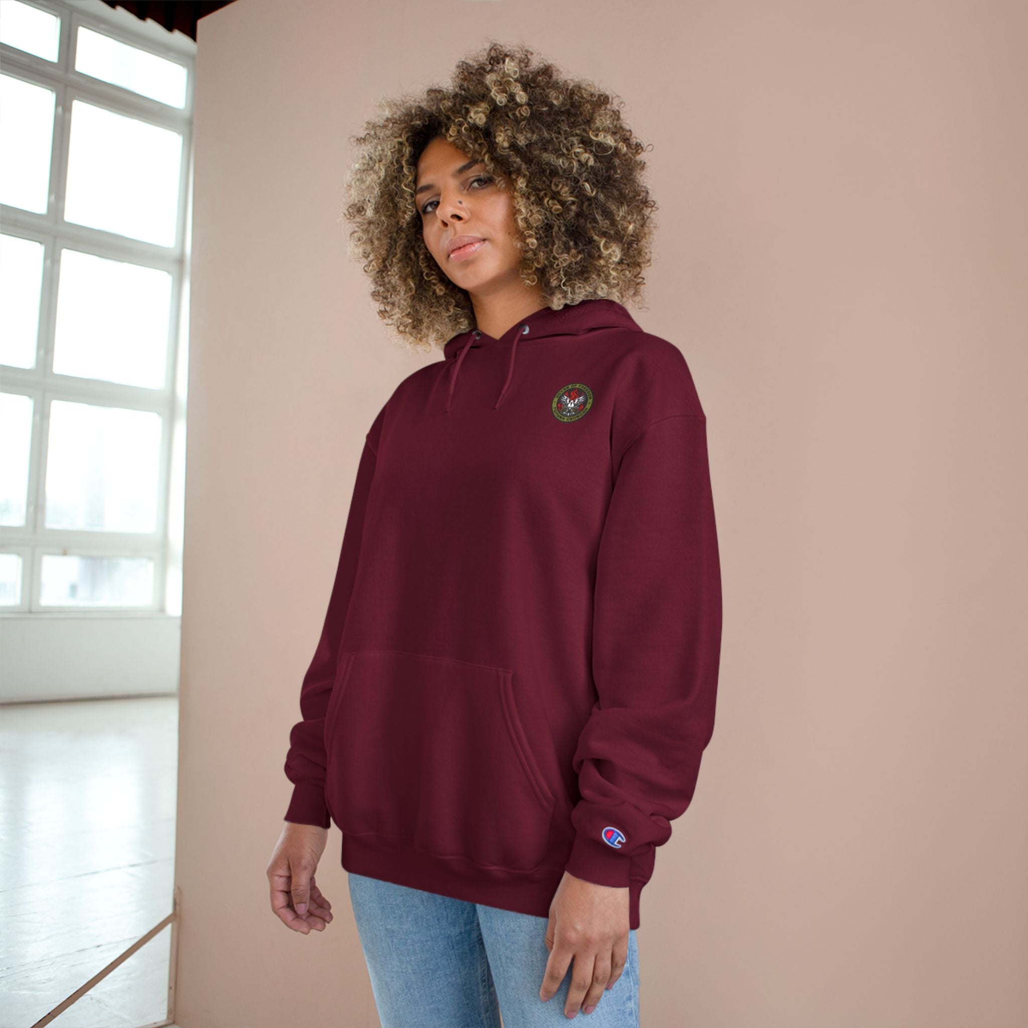 Champion x Doves Of Freedom Hoodie, Warm, Cozy, Cardinal
