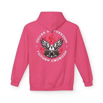 Unisex Hoodie '' Doves Of Freedom" Logo Text: White