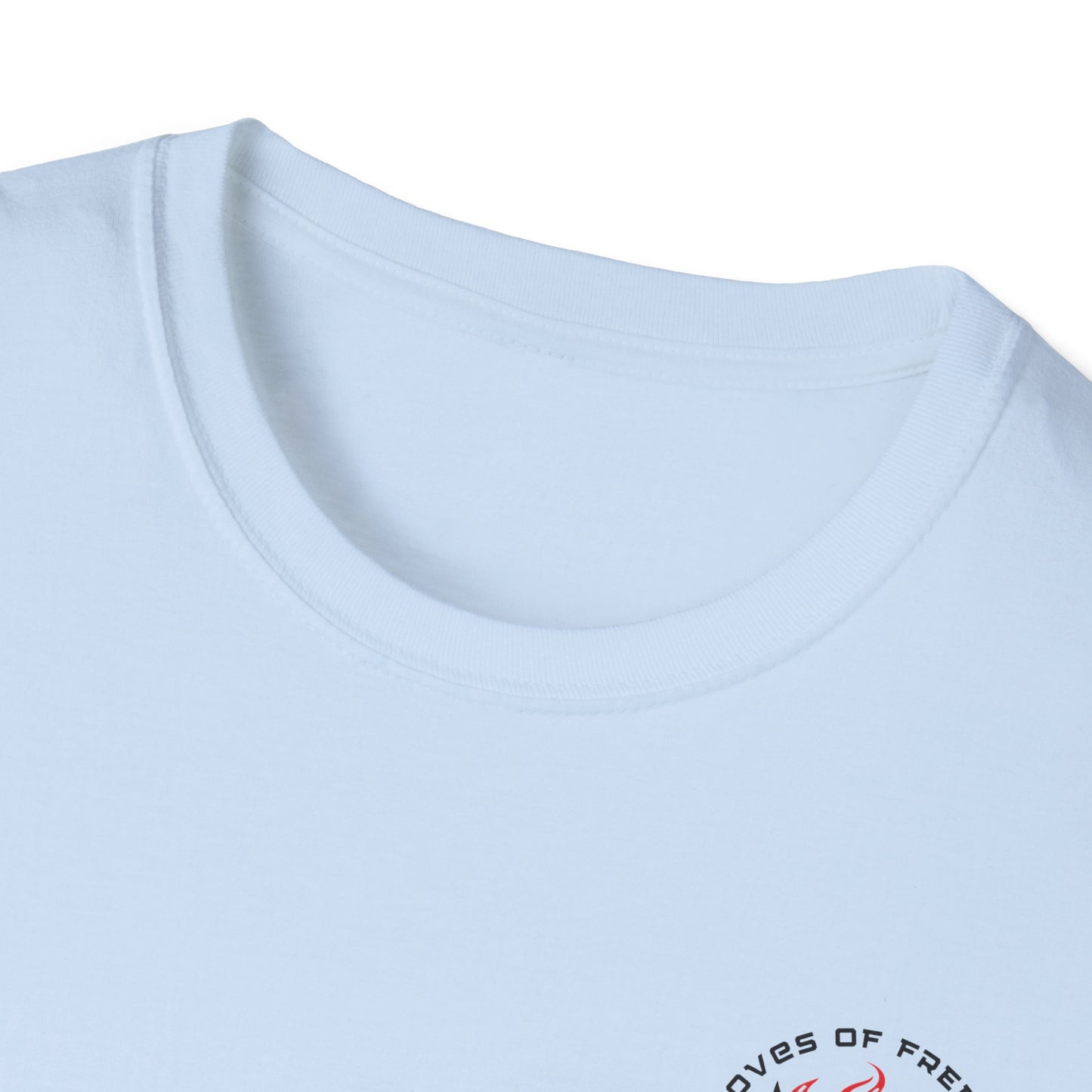 Unisex Tee ''Doves Of Freedom'' DoF Logo Text: Black