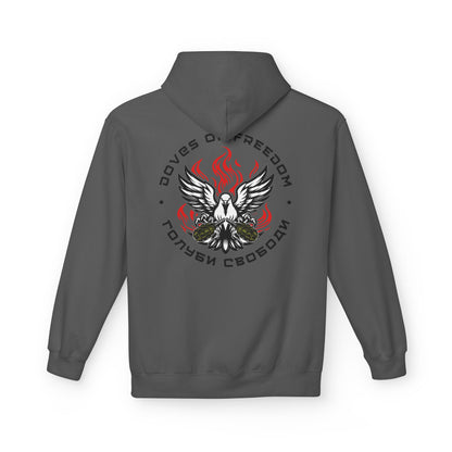 Unisex Hoodie 'Doves Of Freedom'' Text of Logo: Black