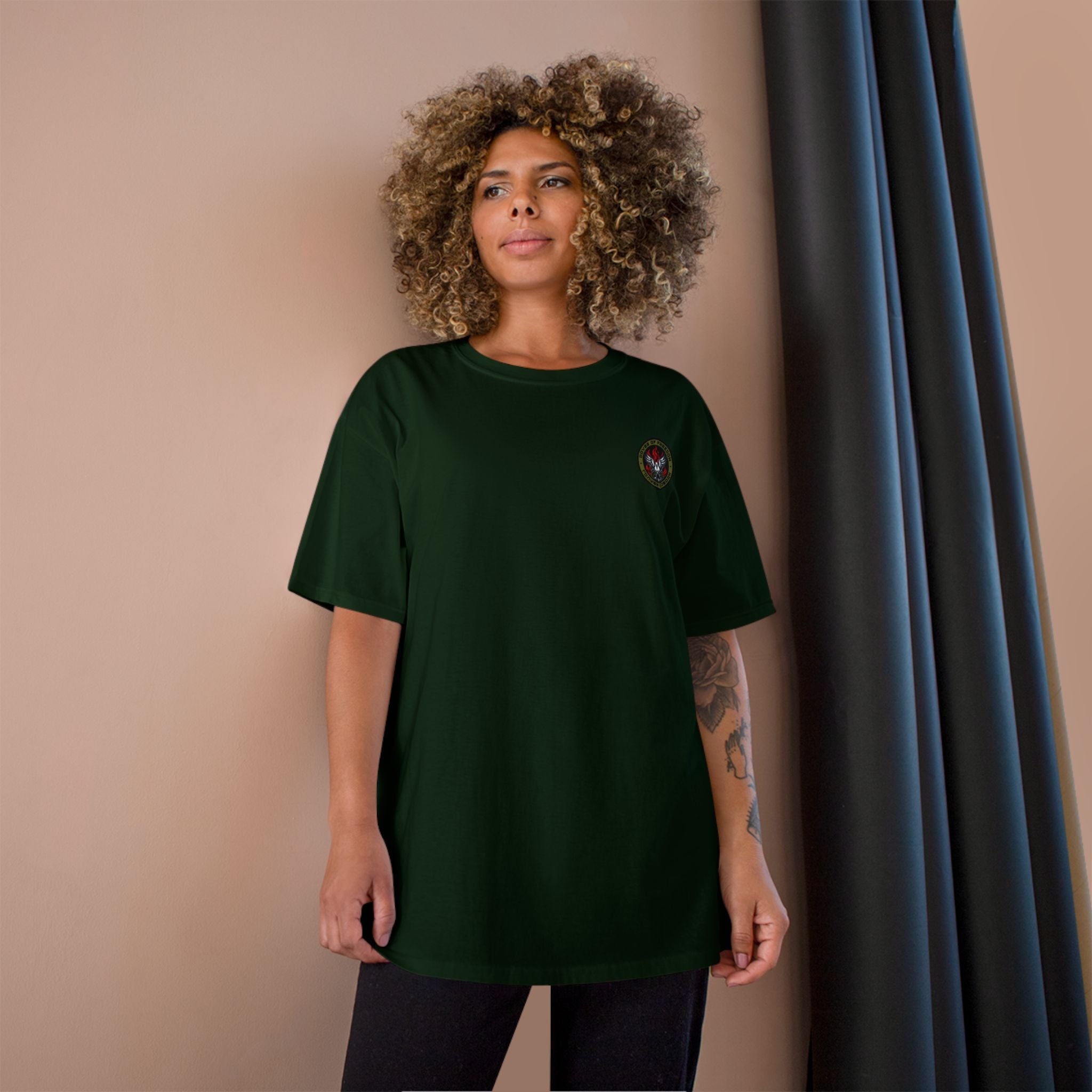 Champion x Doves Of Freedom Tee, Casual Wear, Dark Green